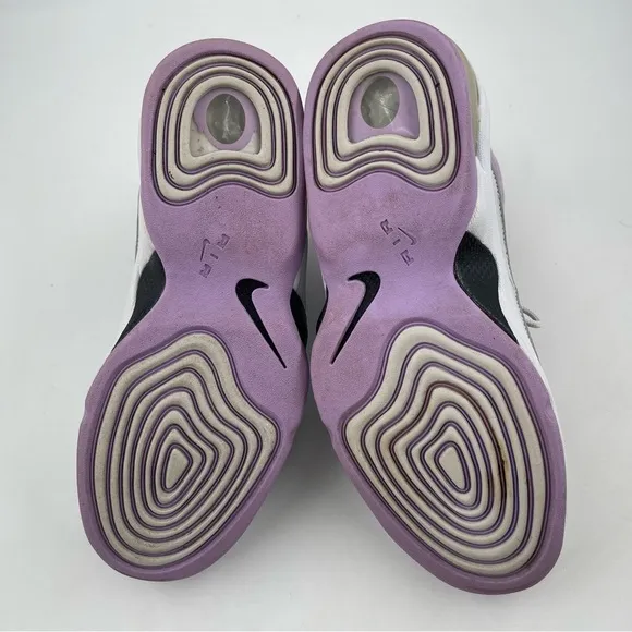 👞Nike Big Kids Air Penny II 2 Platinum/Purple Hardaway Basketball Shoe-Size 7 Y