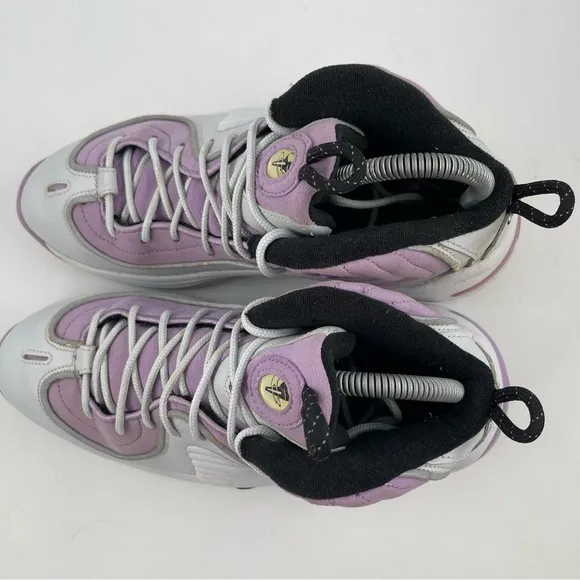 👞Nike Big Kids Air Penny II 2 Platinum/Purple Hardaway Basketball Shoe-Size 7 Y