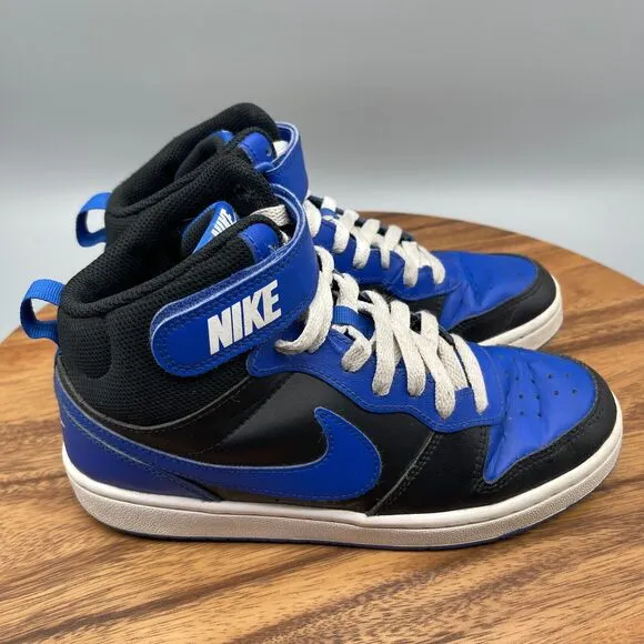 Nike Boys Court Borough Mid 2 DM8872-001 Blue Basketball Shoes Sneakers Sz 5.5Y