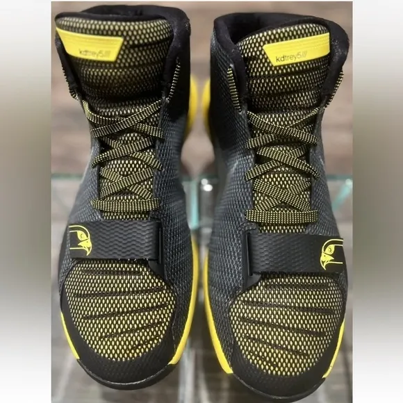 NIKE KD Trey 5 III Black / Yellow Men's Basketball Shoes - Size 7 youth