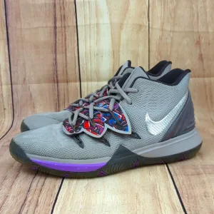 NIKE Kids Kyrie 5 Graffiti Basketball Shoes Sz 5.5Y Gray Purple Multicol…