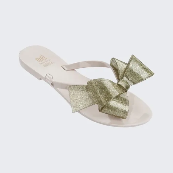 NWOB MINI MELISSA Girls' Mel by Melissa Harmonic Bow III Flip Flops Size 13
