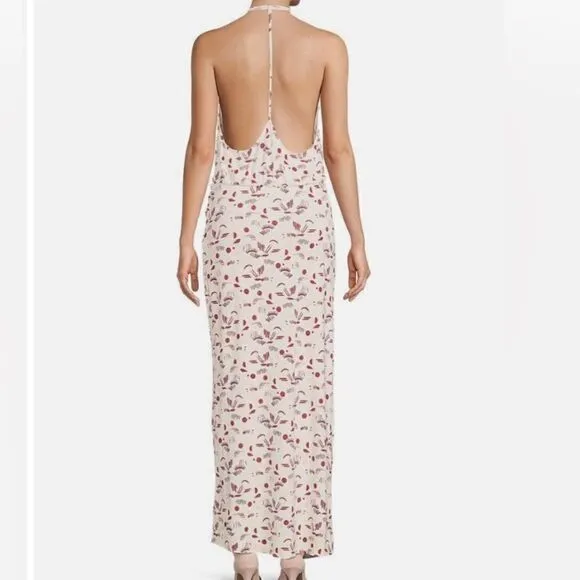 NWT Free People Daria Floral Maxi Dress S Open Back Earth Sleeveless Viscose