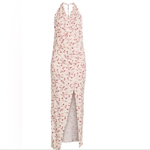 NWT Free People Daria Floral Maxi Dress S Open Back Earth Sleeveless Viscose