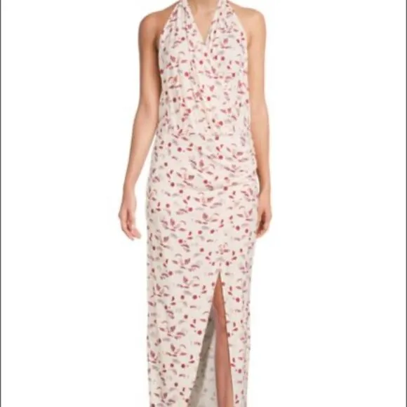 NWT Free People Daria Floral Maxi Dress S Open Back Earth Sleeveless Viscose
