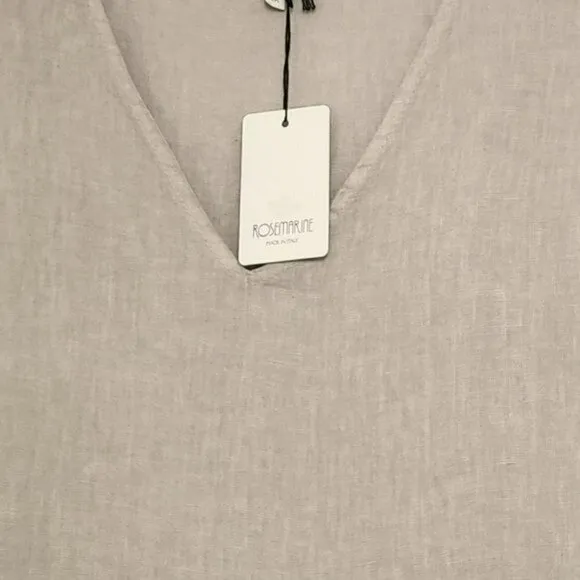 NWT ROSEMARINE Plus Made In Italy Linen Sleeveless V-Neck Tiered Midi Dress