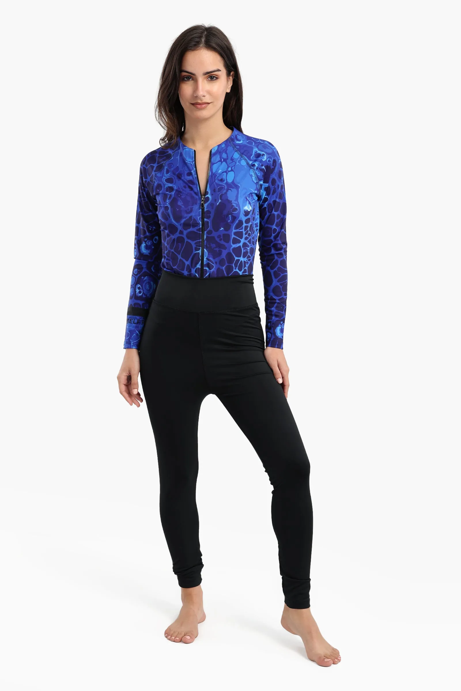 Ocean Blue Rash Guard Swimsuit