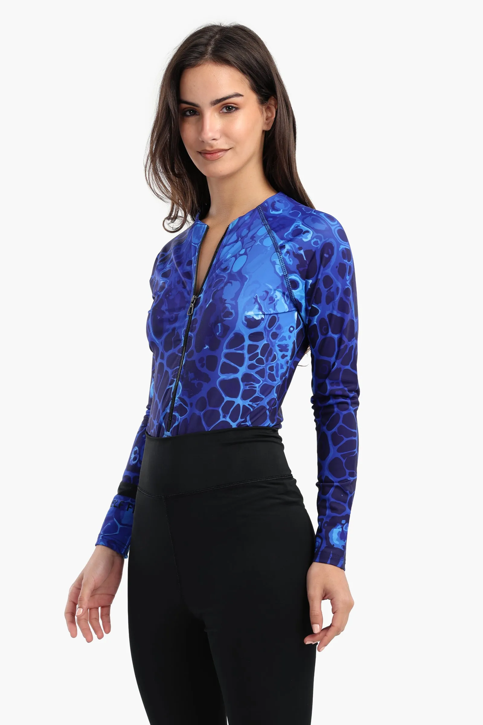 Ocean Blue Rash Guard Swimsuit