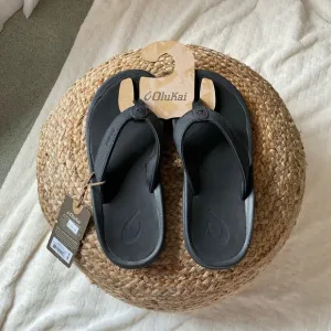 Olukai Black Flip Flops