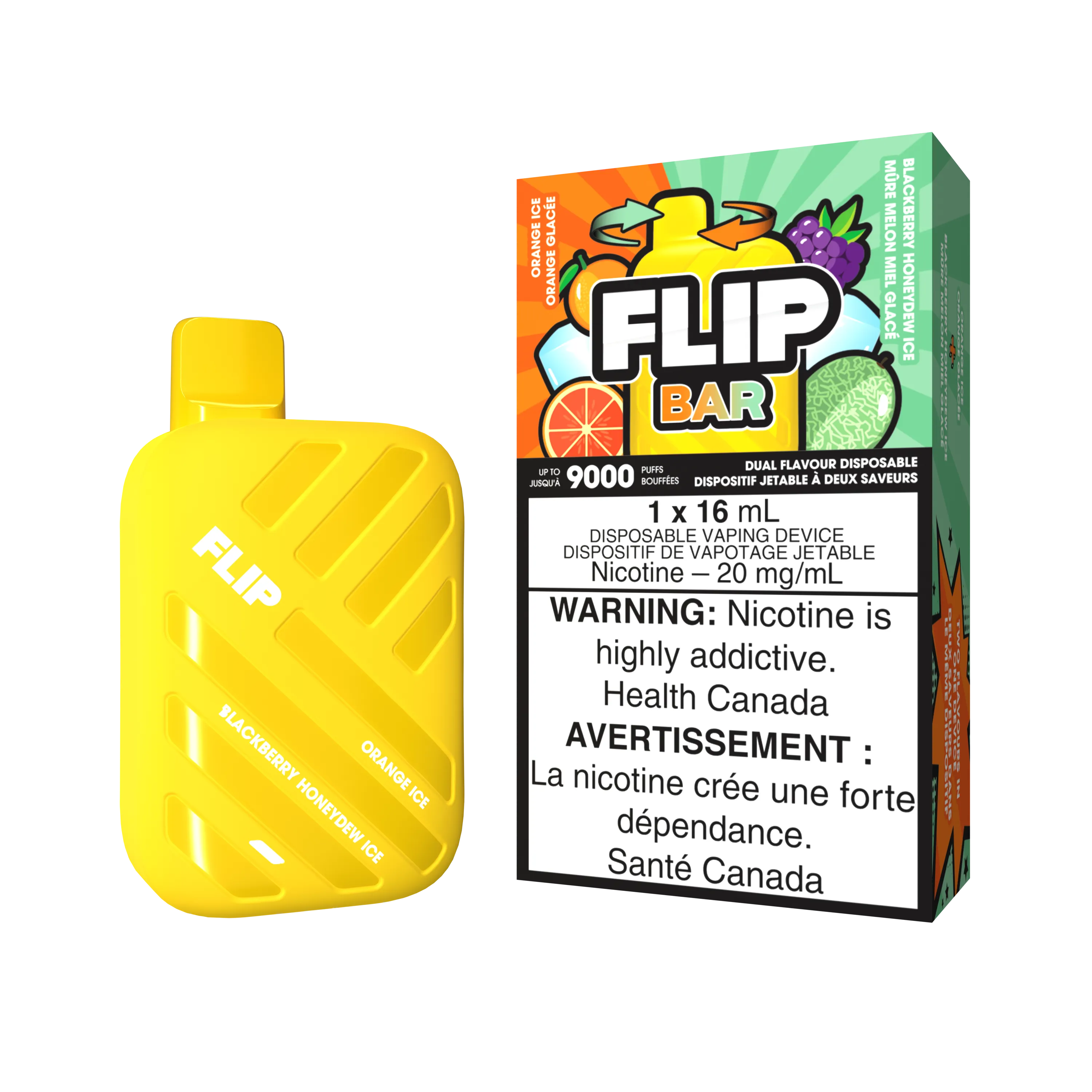 Orange Ice and Blackberry Honeydew Ice - Flip Bar Disposable