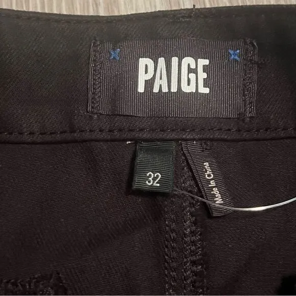 PAIGE Mayslie Pleated Shorts High Rise Black Midnight Oil Coating 32 NWT