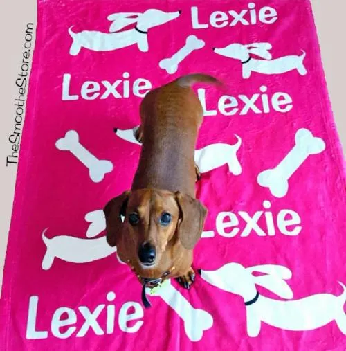 Personalized Dachshund Fleece Blanket