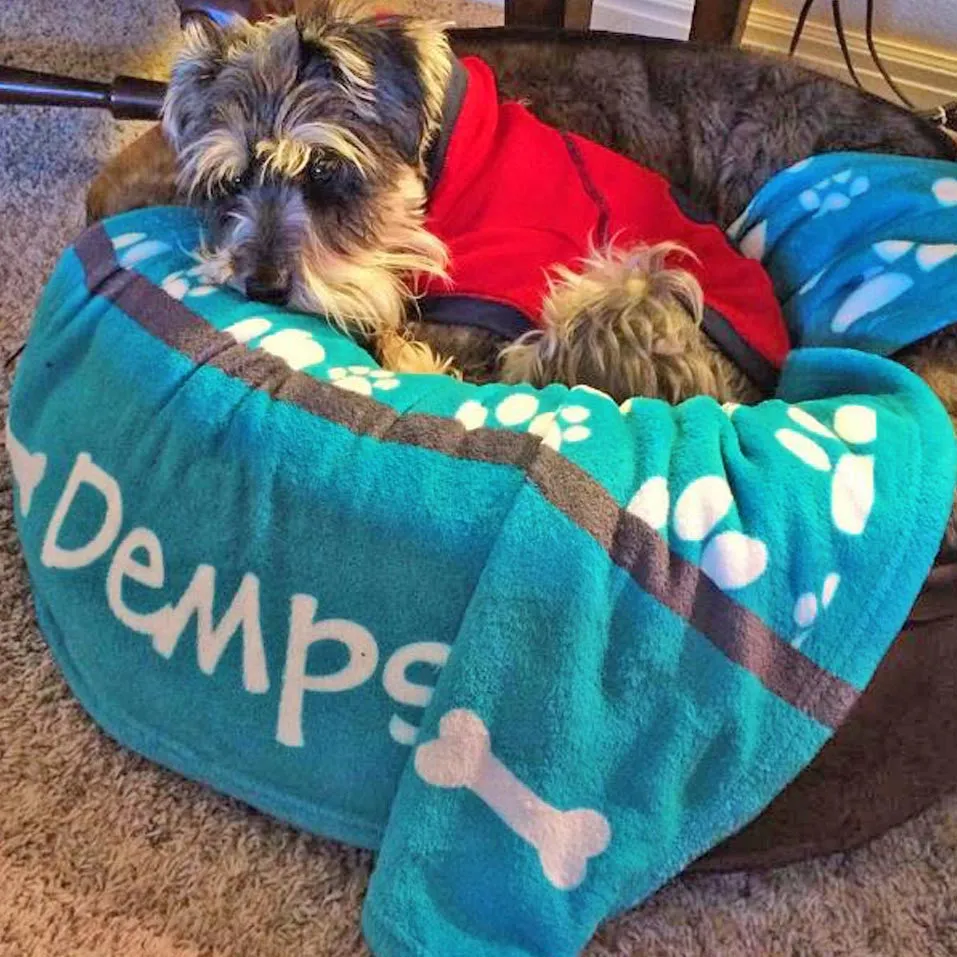 Personalized Dog Blanket - Paw Prints