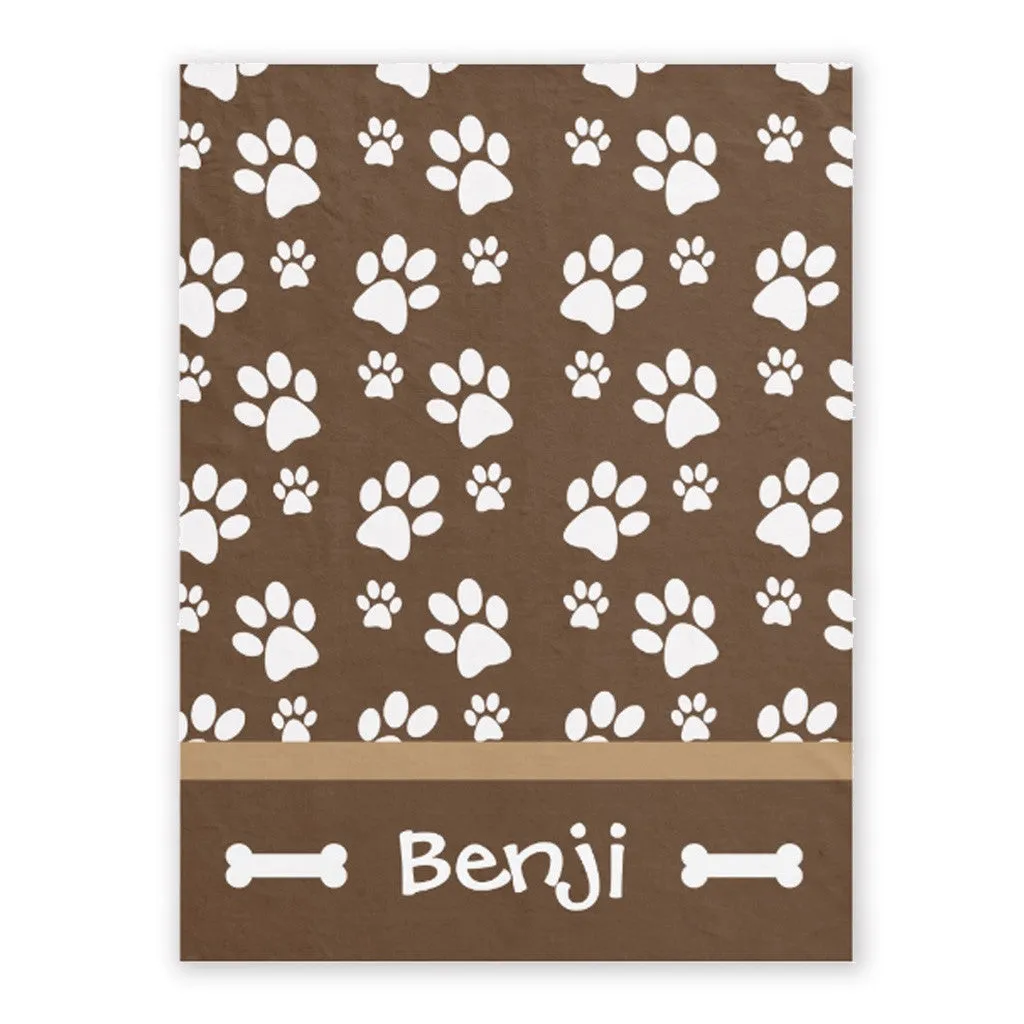 Personalized Dog Blanket - Paw Prints