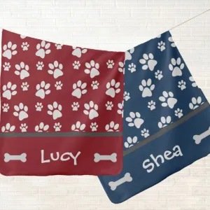 Personalized Dog Blanket - Paw Prints