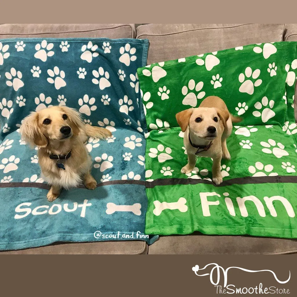 Personalized Dog Blanket - Paw Prints