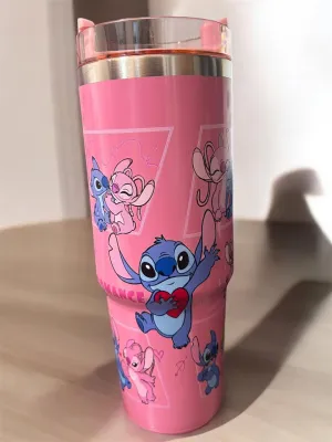 Pink Stitch Stainless Steel Water Bottle