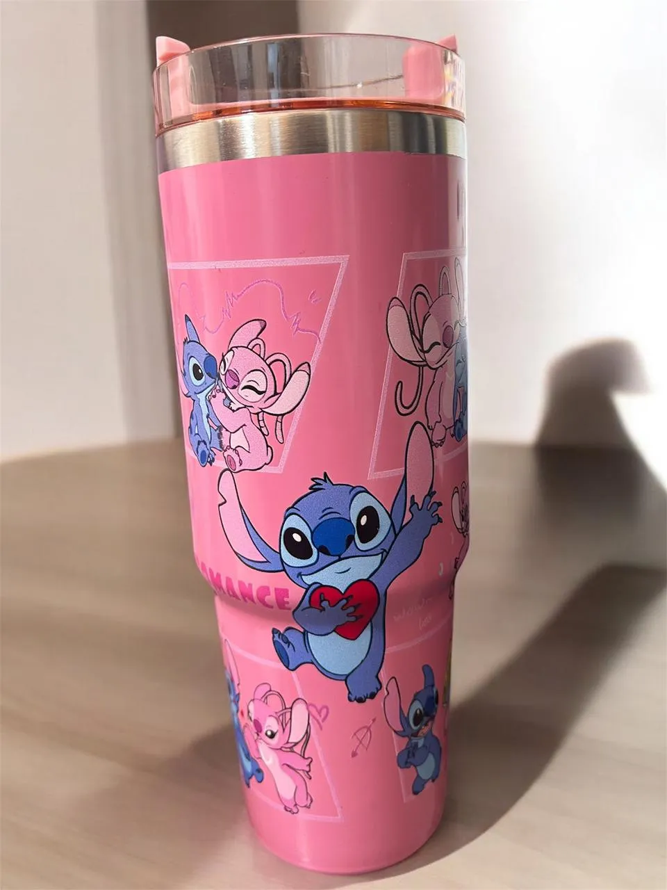 Pink Stitch Stainless Steel Water Bottle