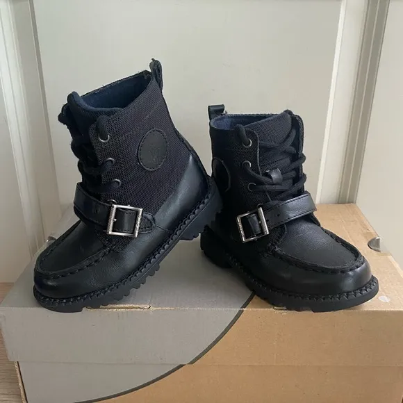Polo Ralph Lauren black Toddler Boots- SZ 7.5 C