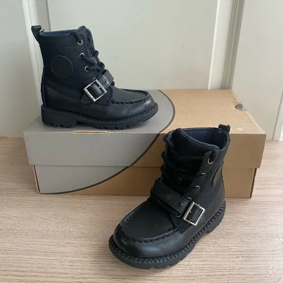 Polo Ralph Lauren black Toddler Boots- SZ 7.5 C