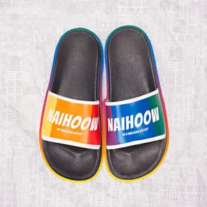 Rainbow plastic slippers women