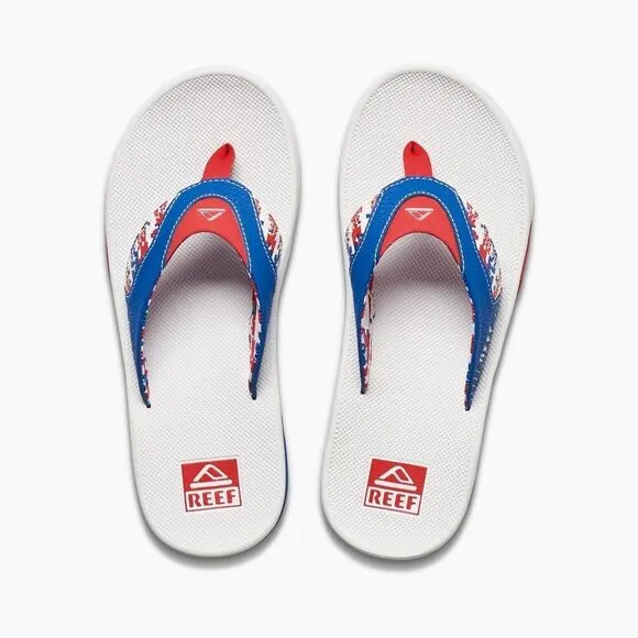 REEF FANNING Flip-flops patriotic size 12 men’s NWT in packaging