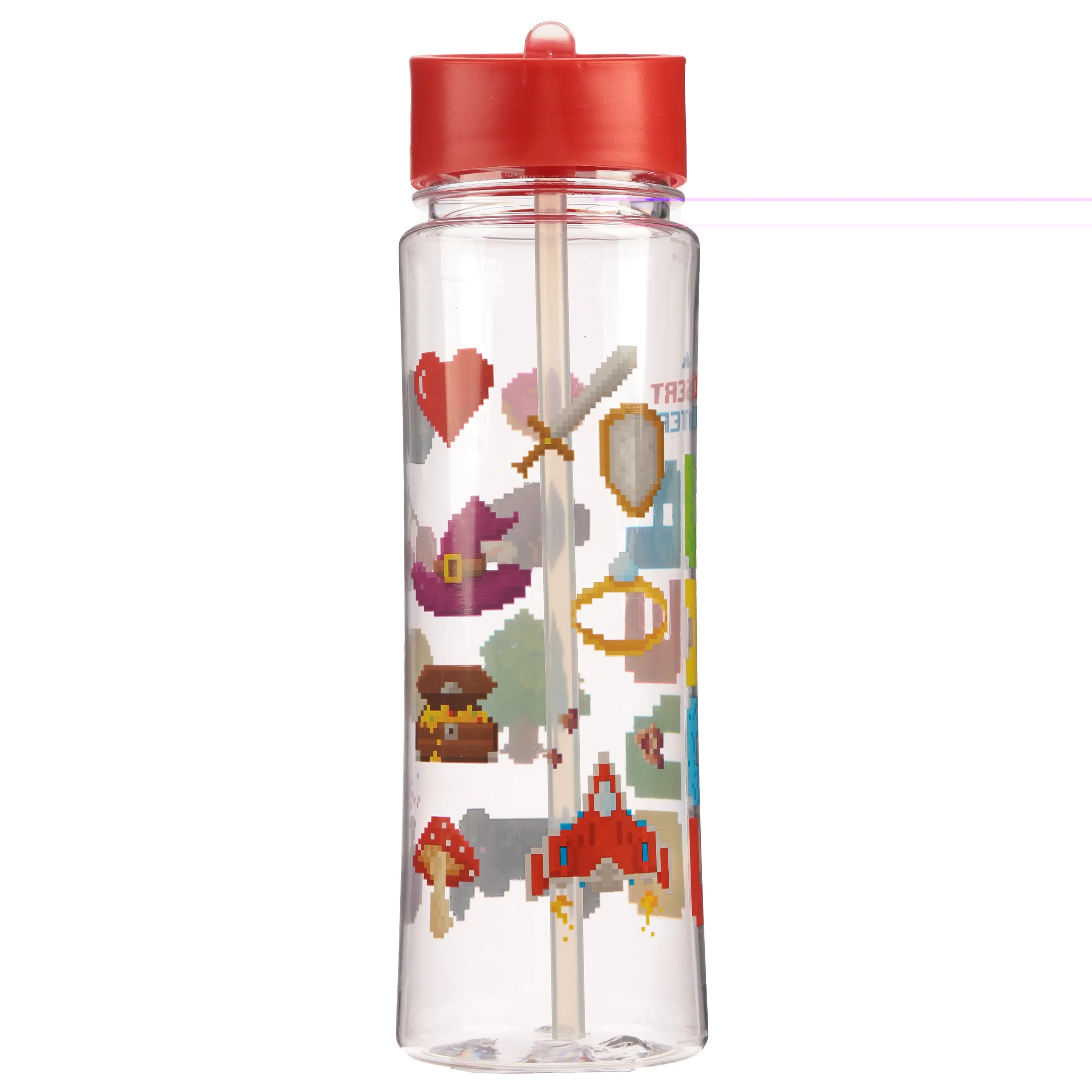 Reusable Retro Gaming Game Over 550ml Water Bottle with Flip Straw