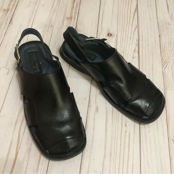 Robert Wayne Leather Fisherman Closed Toe Padded Insoles Slingback Sandals 10