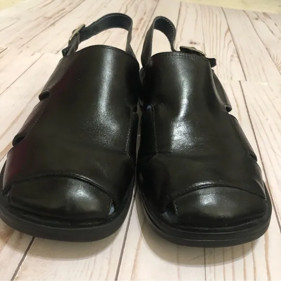 Robert Wayne Leather Fisherman Closed Toe Padded Insoles Slingback Sandals 10