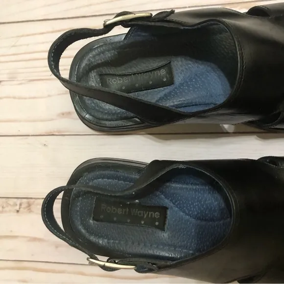 Robert Wayne Leather Fisherman Closed Toe Padded Insoles Slingback Sandals 10