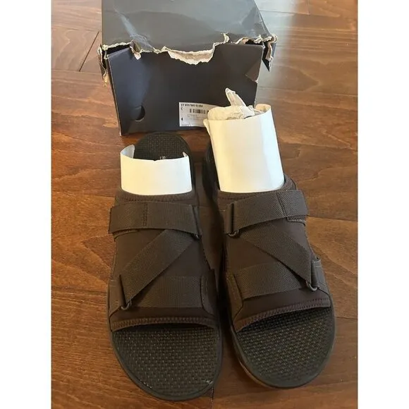 Rockport XCS Trail Sandals Mens Brown Fabric Slide Open Toe Slip NEW 12 W NEW
