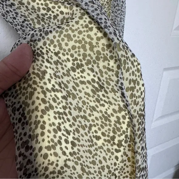 Rosanna &amp; Co Made in Italy Silk Sleeveless Animal Print Midi Dress Size L