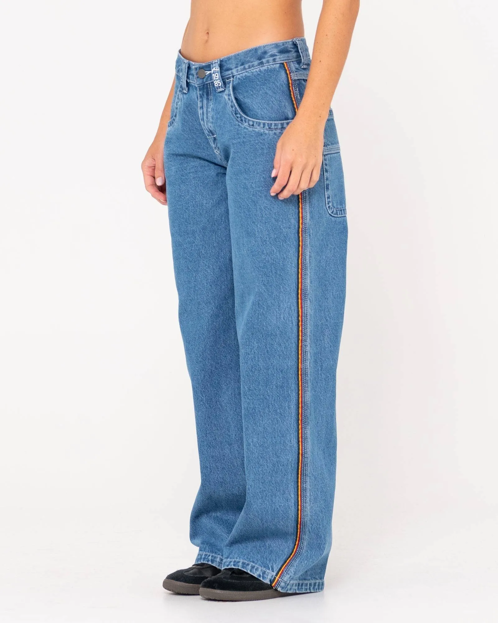 Rusty Flip Mommy low rise wide leg denim pant