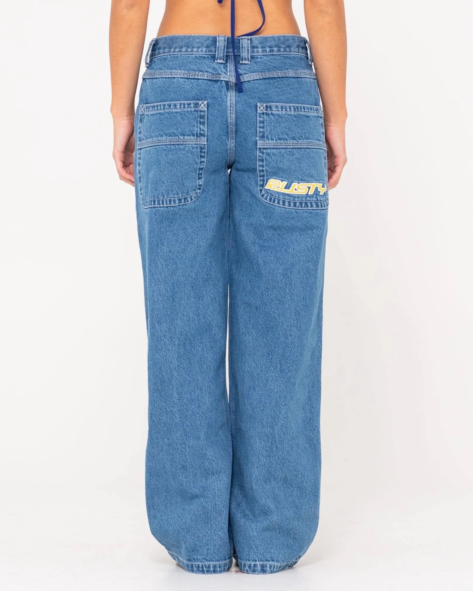 Rusty Flip Mommy low rise wide leg denim pant