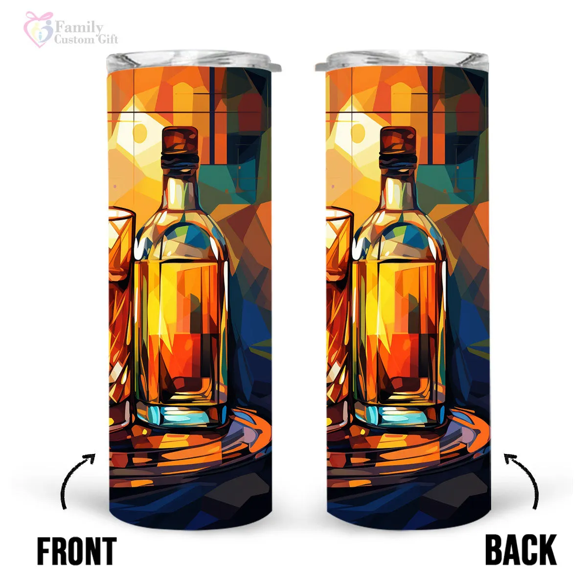 Scotch Whisky In Stained Glass 20oz Skinny Tumbler, Whisky Drinker, Whisky Lover Gifts, Alcohol Drink, Alcohol Tumbler, Vibrant Tumbler, Trending Tumbler