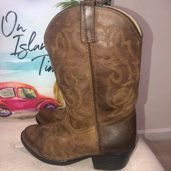 Smoky Mountain Boots 3034Y Youth Oiled Western Boots Size 3.5