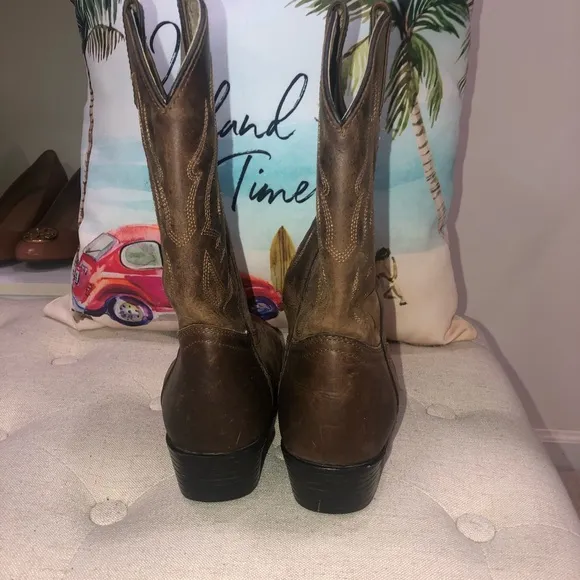 Smoky Mountain Boots 3034Y Youth Oiled Western Boots Size 3.5