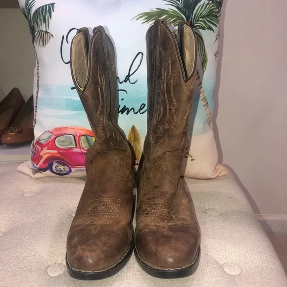 Smoky Mountain Boots 3034Y Youth Oiled Western Boots Size 3.5