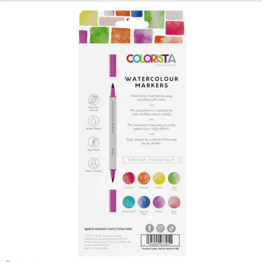 Spectrum Noir Colorista Vibrant Essentials Watercolor Markers {C403}