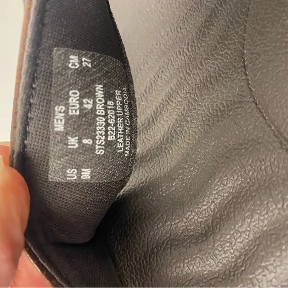 Sperry Men's Brown Leather Plushwave Flip Flops Size 9