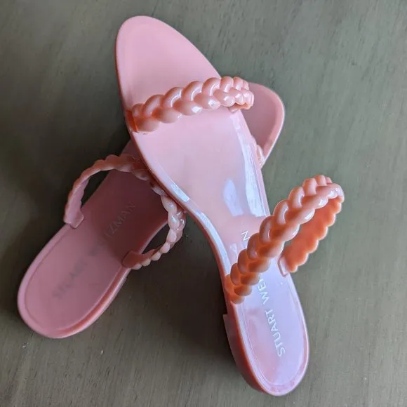 Stuart Weitzman Braida Sawyer Jelly Sandals, Size 9, Retail $125!
