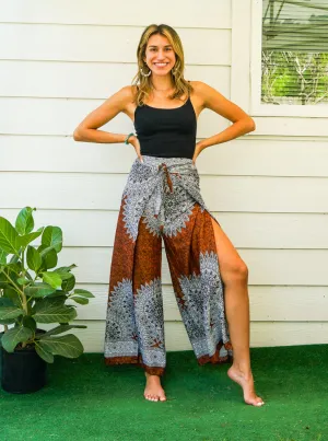 Sunburst Mandala Palazzo Wrap Pants