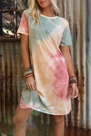The Dreamy Days Tie-Dye Slit Tee Dress