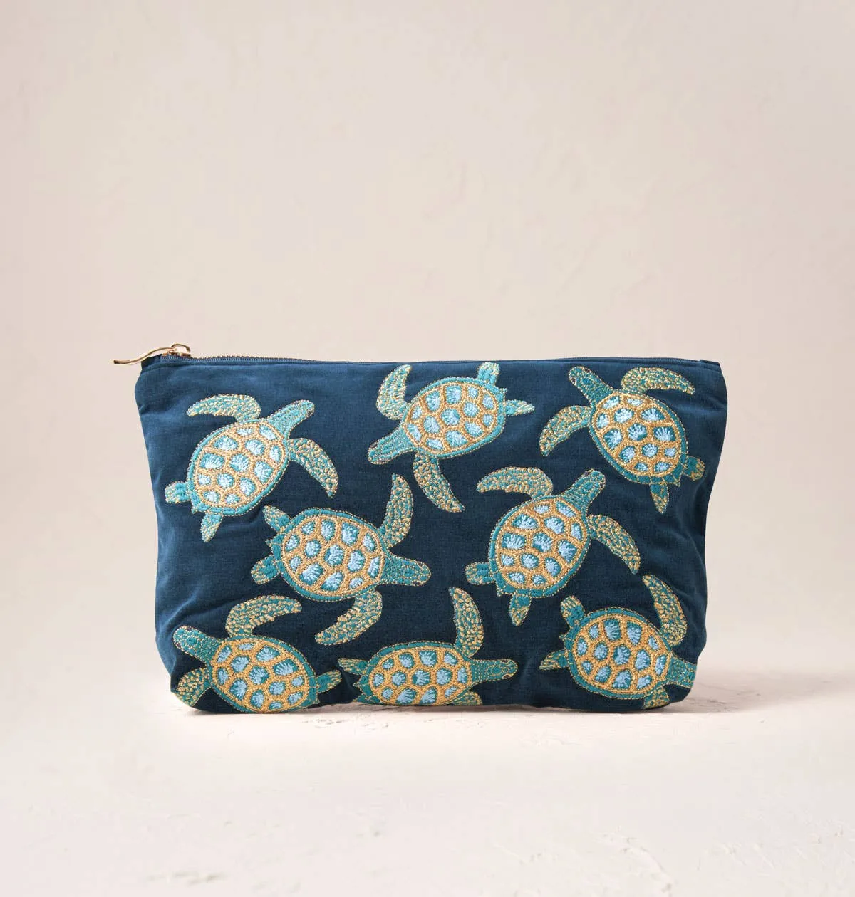 Turtle Conservation Everyday Pouch - Marine Navy Velvet