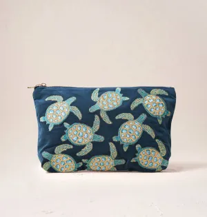 Turtle Conservation Everyday Pouch - Marine Navy Velvet