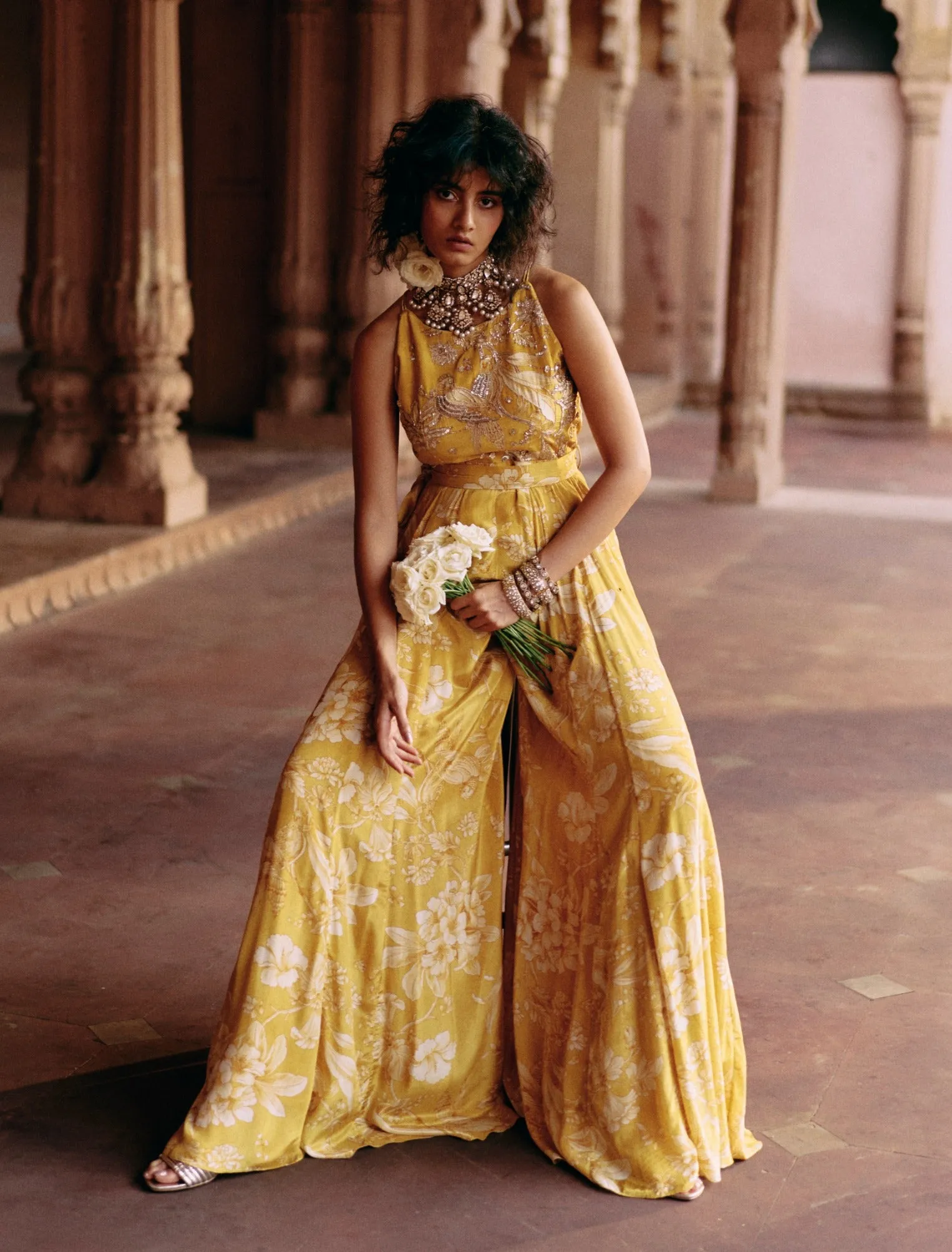 Tuscany yellow printed jumpsuit