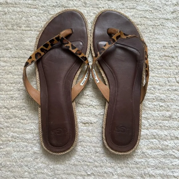 UGG Allaria leopard print flip flops