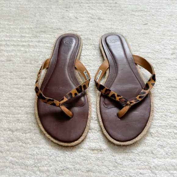 UGG Allaria leopard print flip flops