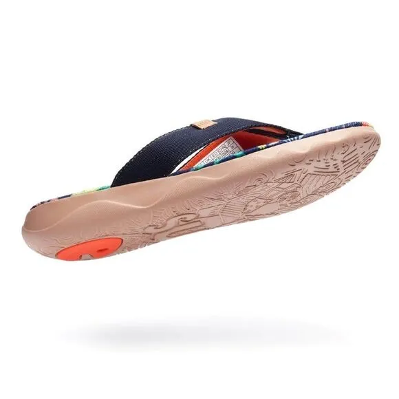 UIN Women's Flip Flops Beach Summer Casual Slippers Non Slip (Jungle Party)