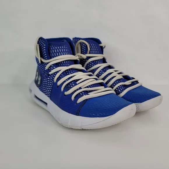 Under Armour HOVR Havoc Basketball Shoes Blue Ankle Boy Youth Size 5 3020617-400
